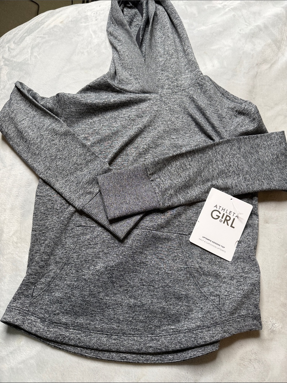 Athleta Girls Heather Gray Hooded Sweatshirt